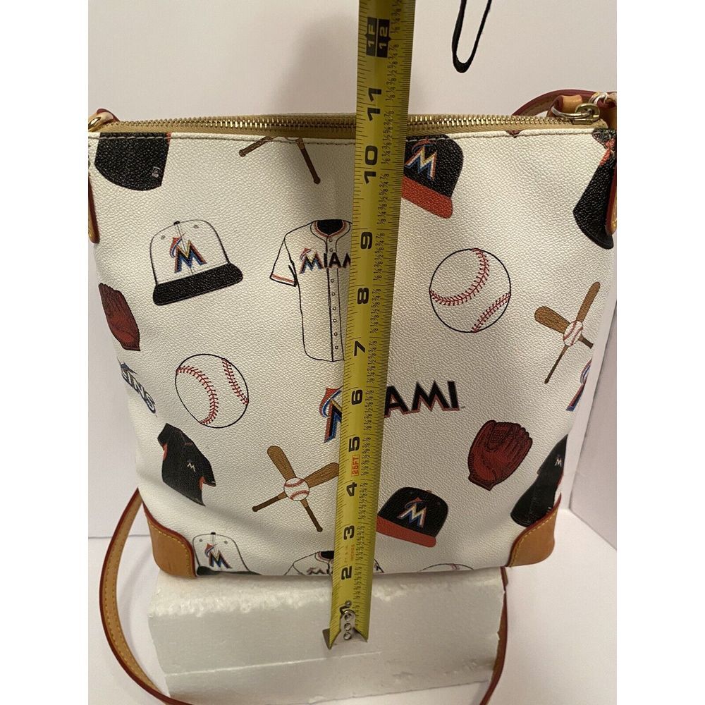 Dooney & Bourke Leather Purse, Miami Marlins Adjust strap for Crossbody or Shoul